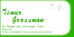 timur grossman business card